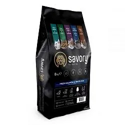 Savory Hair & Skin Корм для довгошерстих котів з лососем і білою рибою