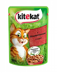 Kitekat Natural Vitality Консерви для котів з яловичиною в соусі