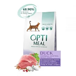 Optimeal Hairball Control Duck Сухий корм виведення шерсті у котів з качкою