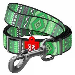 Повідець регульований нейлоновий для собак WAUDOG Nylon "Етно зелений"