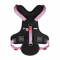 Шлея для собак безпечна WAUDOG Nylon з QR паспортом, металічна пряжка-фастекс