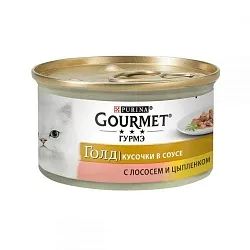 Gourmet Gold Шматочки в соусі з лососем і курчам