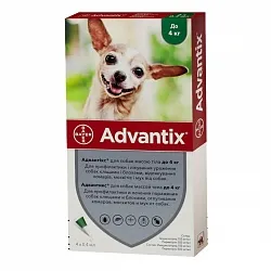 Advantix до 4 кг Засіб від бліх та кліщів для собак вагою менше 4 кг