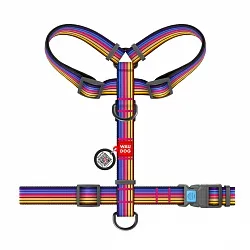 Шлея для собак анатомічна H-подібна WAUDOG Nylon "Лінія 1", пластивий фастекс