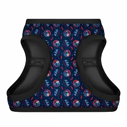 Шлея для собак м'яка WAUDOG Clothes з QR паспортом, малюнок "Бетмен червоно-блакитний"