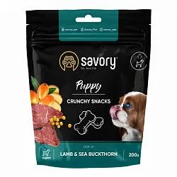 Savory Puppy Crunchy Snacks Ласощі для цуценят з ягням та обліпихою