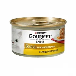 Gourmet Gold Ніжні биточки для котів з куркою і морквою