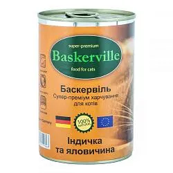 Консерва Baskerville для котів з індичкою та яловичиною