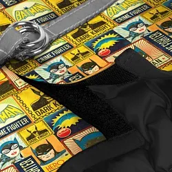 Шлея для собак м'яка WAUDOG Clothes з QR паспортом, малюнок "Бетмен вінтаж"
