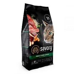 Savory Gourmand Fresh Turkey & Duck Сухий корм для котів зі свіжим м'ясом індички і качкою
