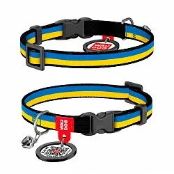 Ошейник для кошек нейлоновый WAUDOG Nylon с QR, Colors of freedom
