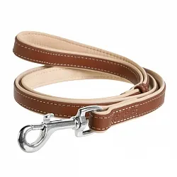 Повідець для собак шкіряний WAUDOG Soft, коричневий