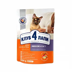 Клуб 4 Лапи Indoor 4in1 Сухий корм для котів які живуть в приміщенні