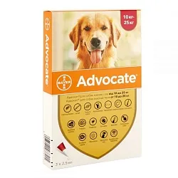 Advocate 10-25 Краплі від бліх та кліщів для собак вагою 10-25 кг