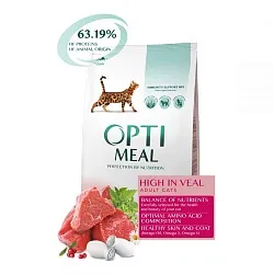 Optimeal High in Veal Сухой корм для кошек с телятиной