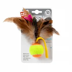 GiGwi Catch&Scratch Іграшка для котів м'ячик з пір'ям