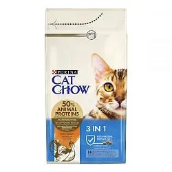 Cat Chow Feline 3in1 Сухий корм для дорослих котів з індичкою