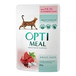 Optimeal Консерви для котів з телятиною в журавлинному соусі