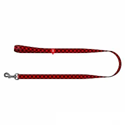 Повідець для собак нейлоновий WAUDOG Nylon, малюнок Шотландка червона
