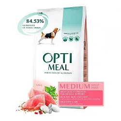 Optimeal Medium Adult Dog Сухий корм для собак середніх порід з індичкою
