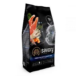 Savory Hair & Skin Корм для довгошерстих котів з лососем і білою рибою
