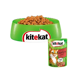 Kitekat Natural Vitality Консерви для котів з яловичиною в соусі