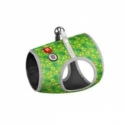 Шлея для собак м'яка WAUDOG Clothes з QR паспортом, малюнок "Авокадо"