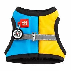 Шлея для собак м'яка Waudog Clothes "COLORS OF FREEDOM" з QR паспортом