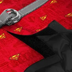 Шлея для собак м'яка WAUDOG Clothes з QR паспортом, малюнок "Супермен червоний"