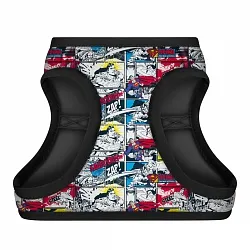 Шлея для собак м'яка WAUDOG Clothes з QR паспортом, малюнок "Супермен комікс"