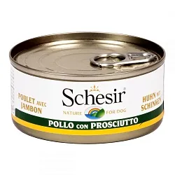 Schesir Dog Консерви для собак з куркою і шинкою