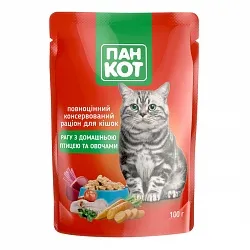 Пан-Кот Консерви для котів рагу з домашньою птицею та овочами