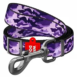 Повідець регульований нейлоновий для собак WAUDOG Nylon "Фіолетовий камо"
