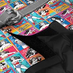 Шлея для собак м'яка WAUDOG Clothes з QR паспортом, малюнок "Чудо-жінка комікс"