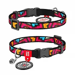 Ошейник для кошек нейлоновый WAUDOG Nylon, Граффити, пластиковый фастекс