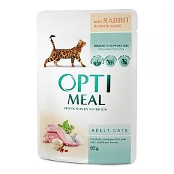 Optimeal Консерви для котів з кроликом в білому соусі