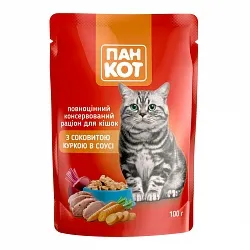 Пан-Кот Консерви для котів з куркою в соусі