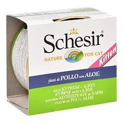 Schesir Kitten Консервы для котят с куриным филе и алоэ