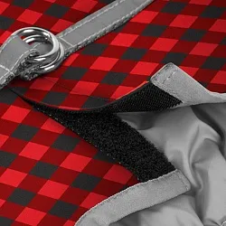 Шлея для собак м'яка WAUDOG Clothes з QR паспортом, малюнок "Шотландка червона"