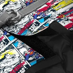 Шлея для собак м'яка WAUDOG Clothes з QR паспортом, малюнок "Супермен комікс"