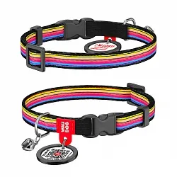 Ошейник для кошек нейлоновый WAUDOG Nylon, "Линия 1", пластиковый фастекс