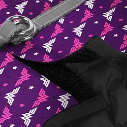 Шлея для собак м'яка WAUDOG Clothes "Чудо-жінка фіолет" з QR паспортом