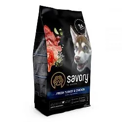 Savory Junior Сухий корм для цуценят великих порід індичка і курка